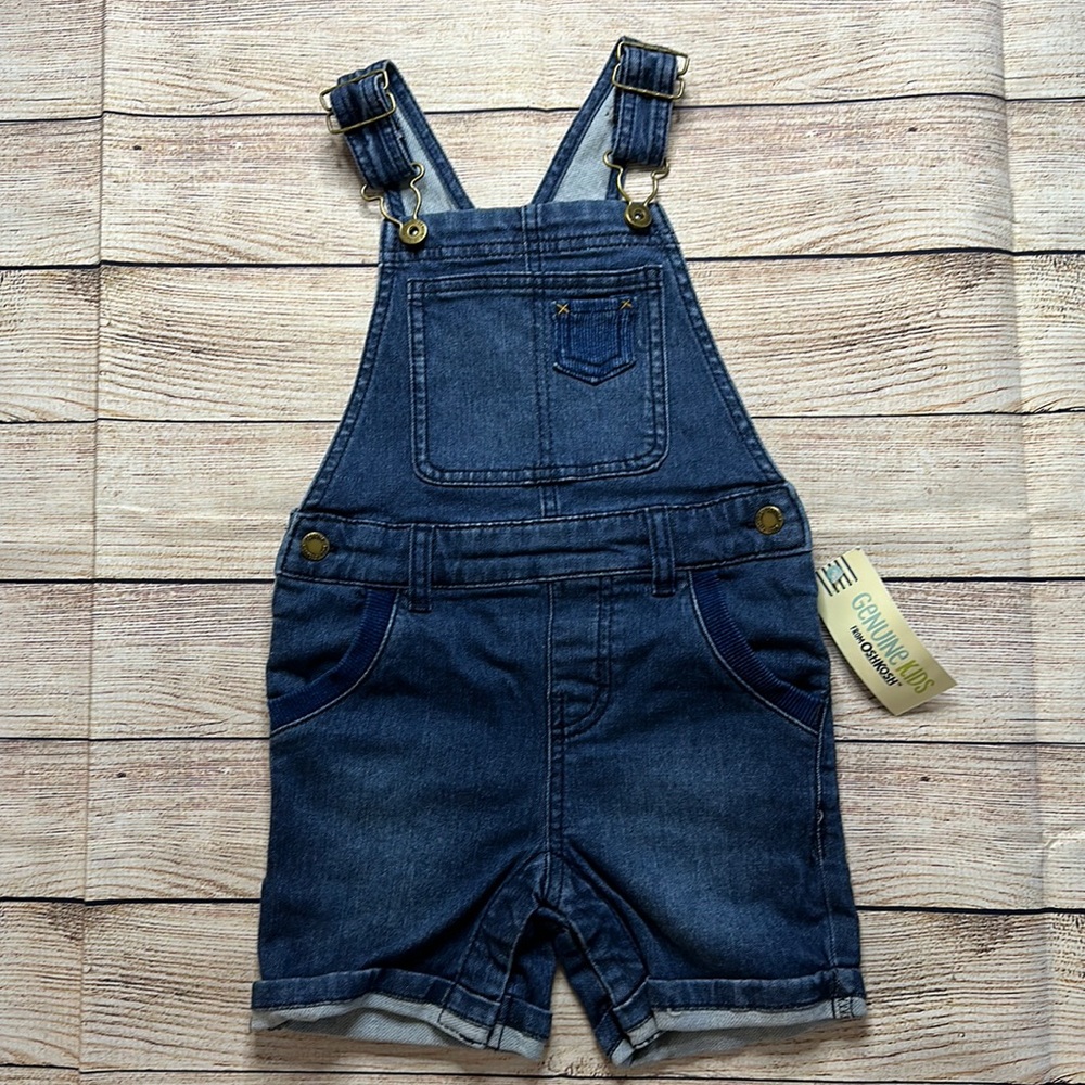 *NWT* Genuine Kids from OshKosh Denim Overalls Shorts Boys or Girls 2T